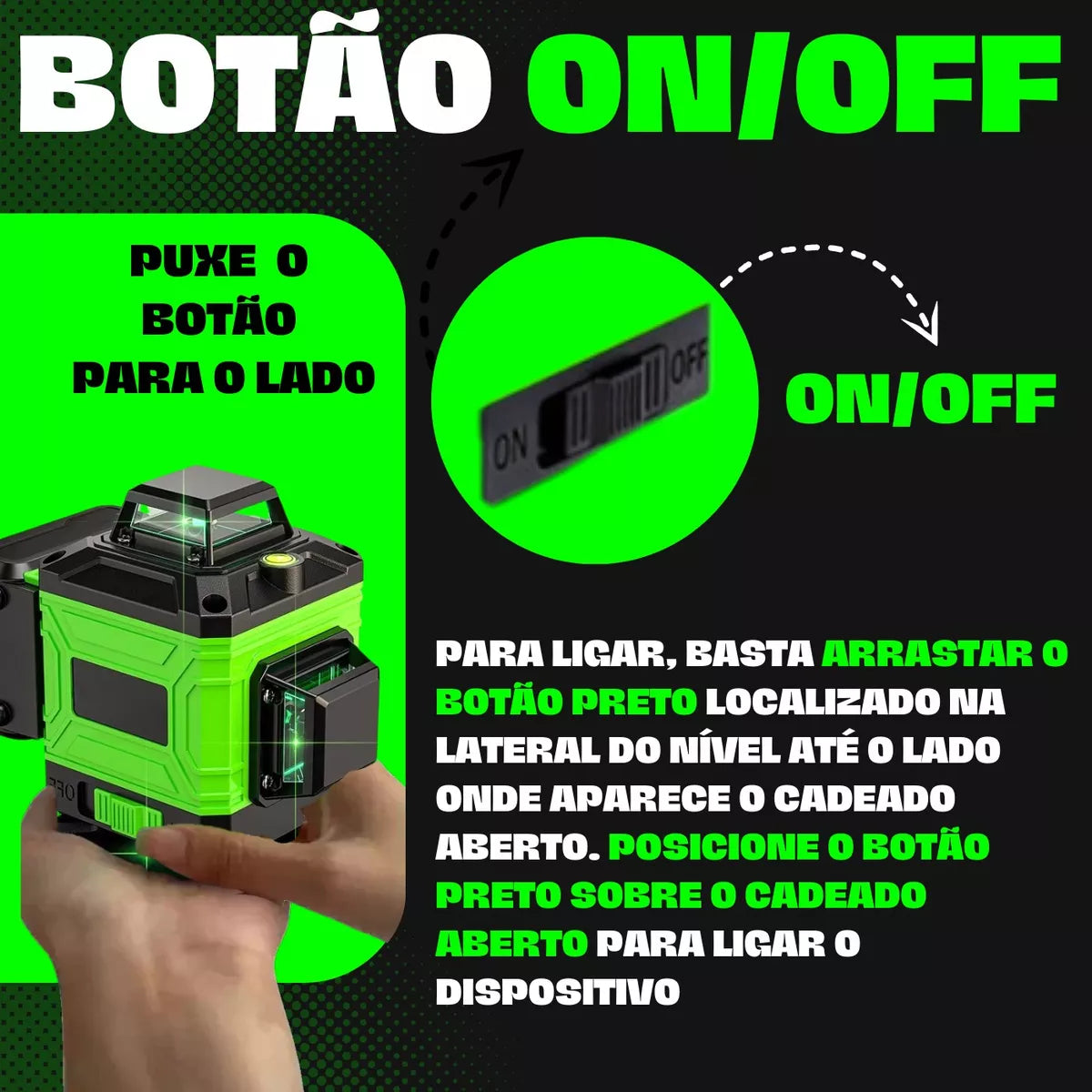 Kit Nível Laser Verde 12 Linhas 40m com Tripé + Esquadro + Suporte -  Recarregável C/ Controle