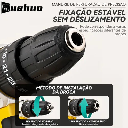 Parafusadeira e Furadeira Huahuo 48V - Bateria de Brinde
