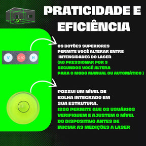 Kit Nível Laser Verde 12 Linhas 40m com Tripé + Esquadro + Suporte -  Recarregável C/ Controle